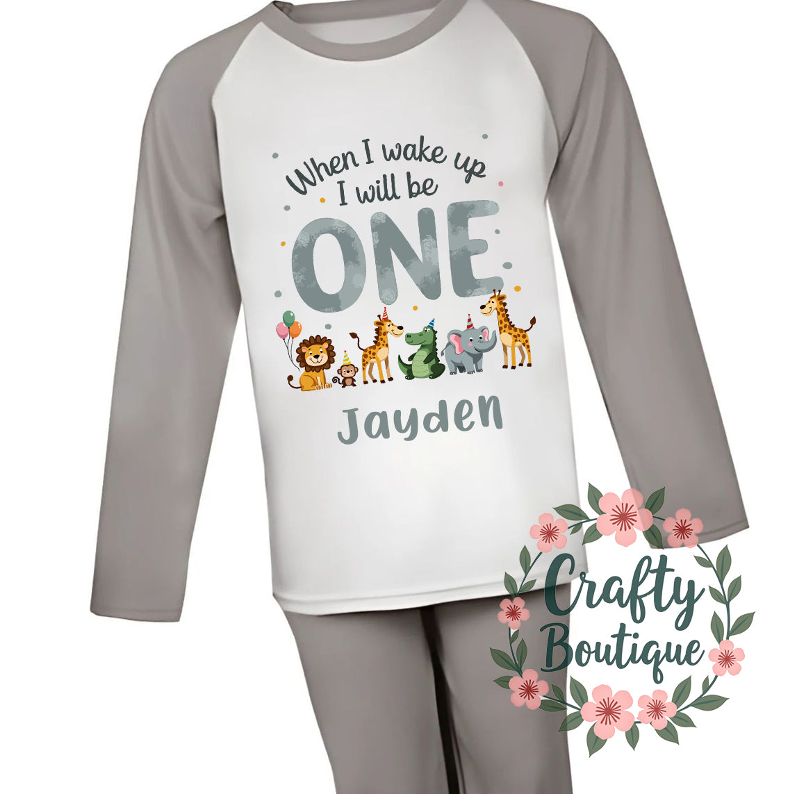 1st Birthday PJs, When I Wake Up i Will Be One, Wild One Pajamas - 1019