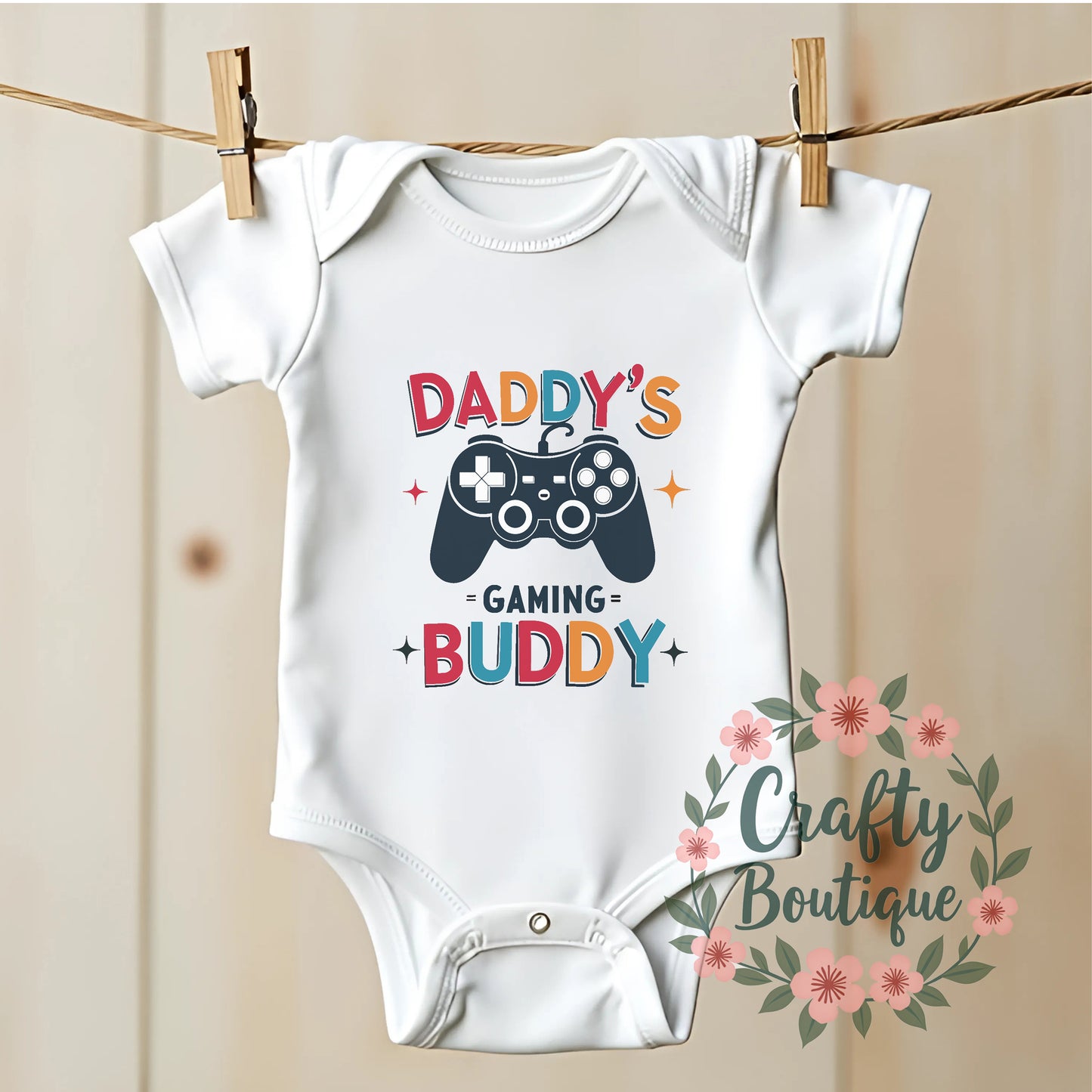 Daddy's Gaming Buddy Tshirt, Baby Bodysuit, Romper, Bib - 1194