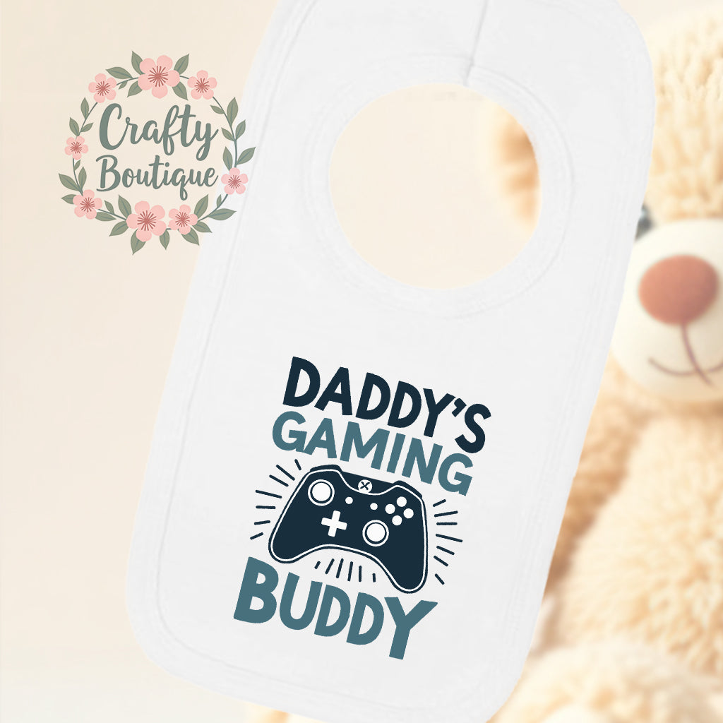 Daddy's Gaming Buddy, Funny Baby Grow, Tshirt, Baby Bodysuit, Romper, Bib - 1196