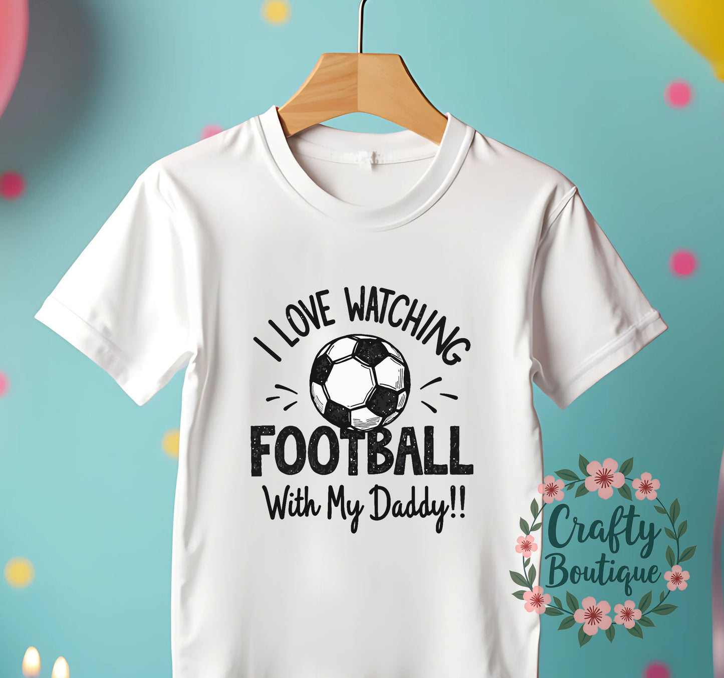 I Love Watching Football With Daddy, Cute Baby Grow, New Baby Gift Set - 1203