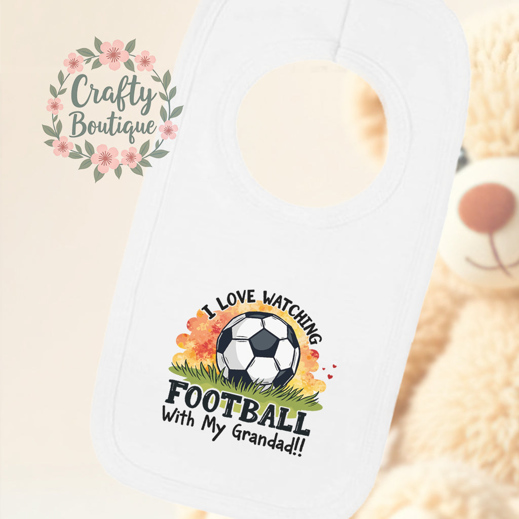 I Love Watching Football With Grandad, Cute Baby Grow, New Baby Gift Set - 1204