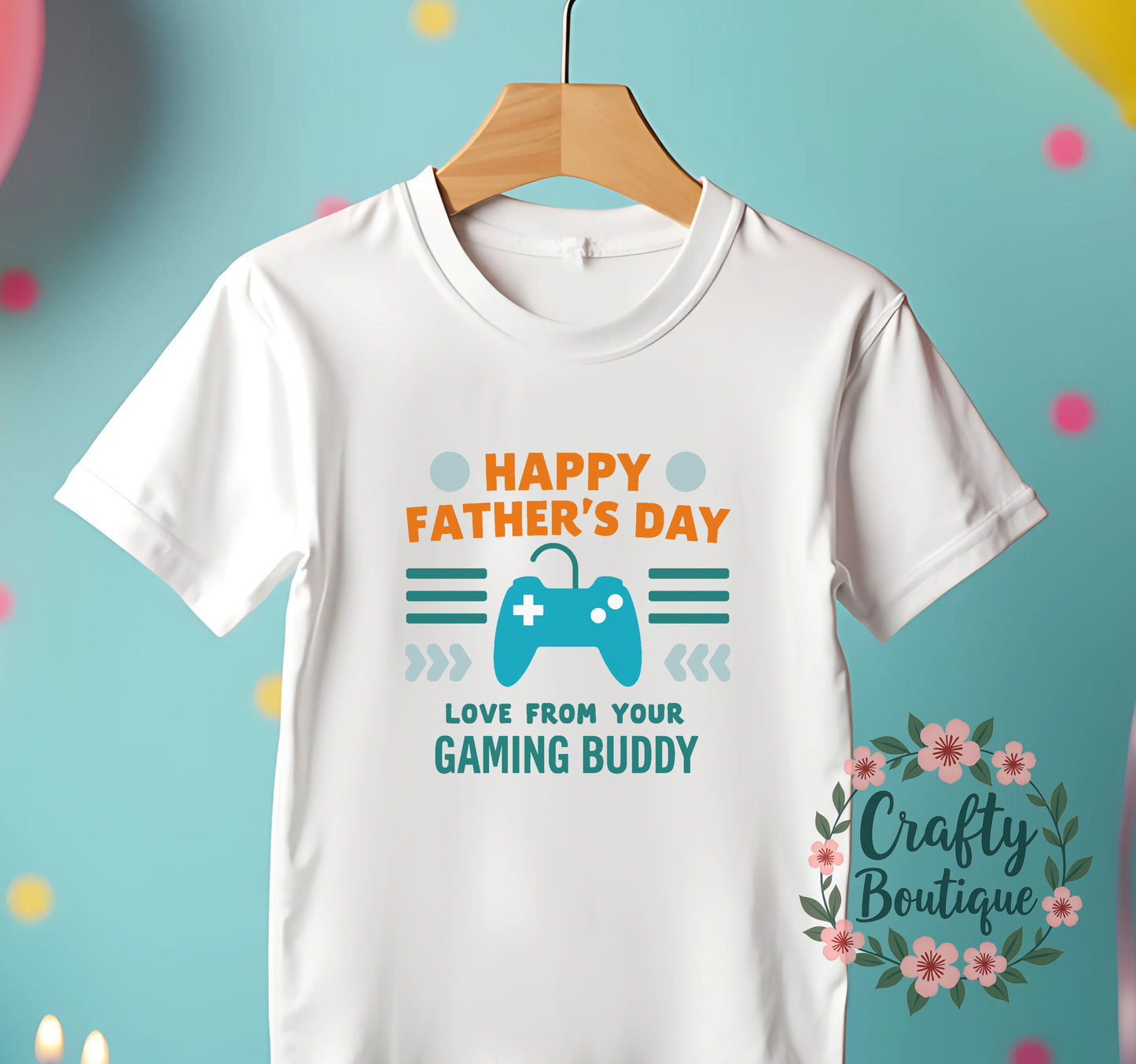 Happy Father's Day Baby Grow, Gaming Buddy Romper, Bib, Set - 1209