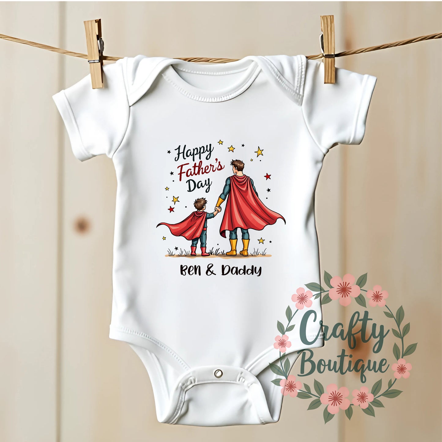 Personalised Father's Day Tshirt, First Fathers Day Baby Grow - 1222