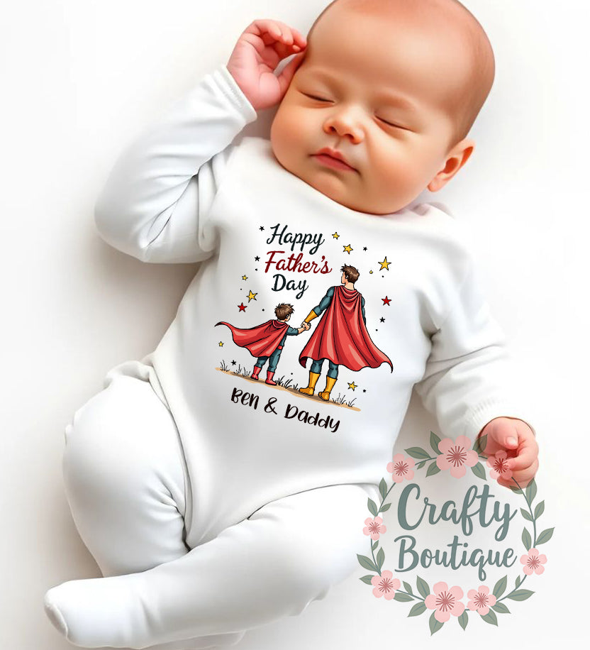 Personalised Father's Day Tshirt, First Fathers Day Baby Grow - 1222