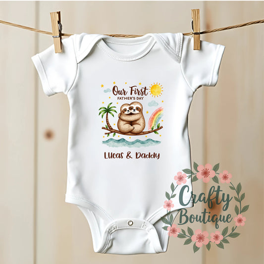 Personalised Father's Day Tshirt, First Fathers Day Baby Grow - 1223