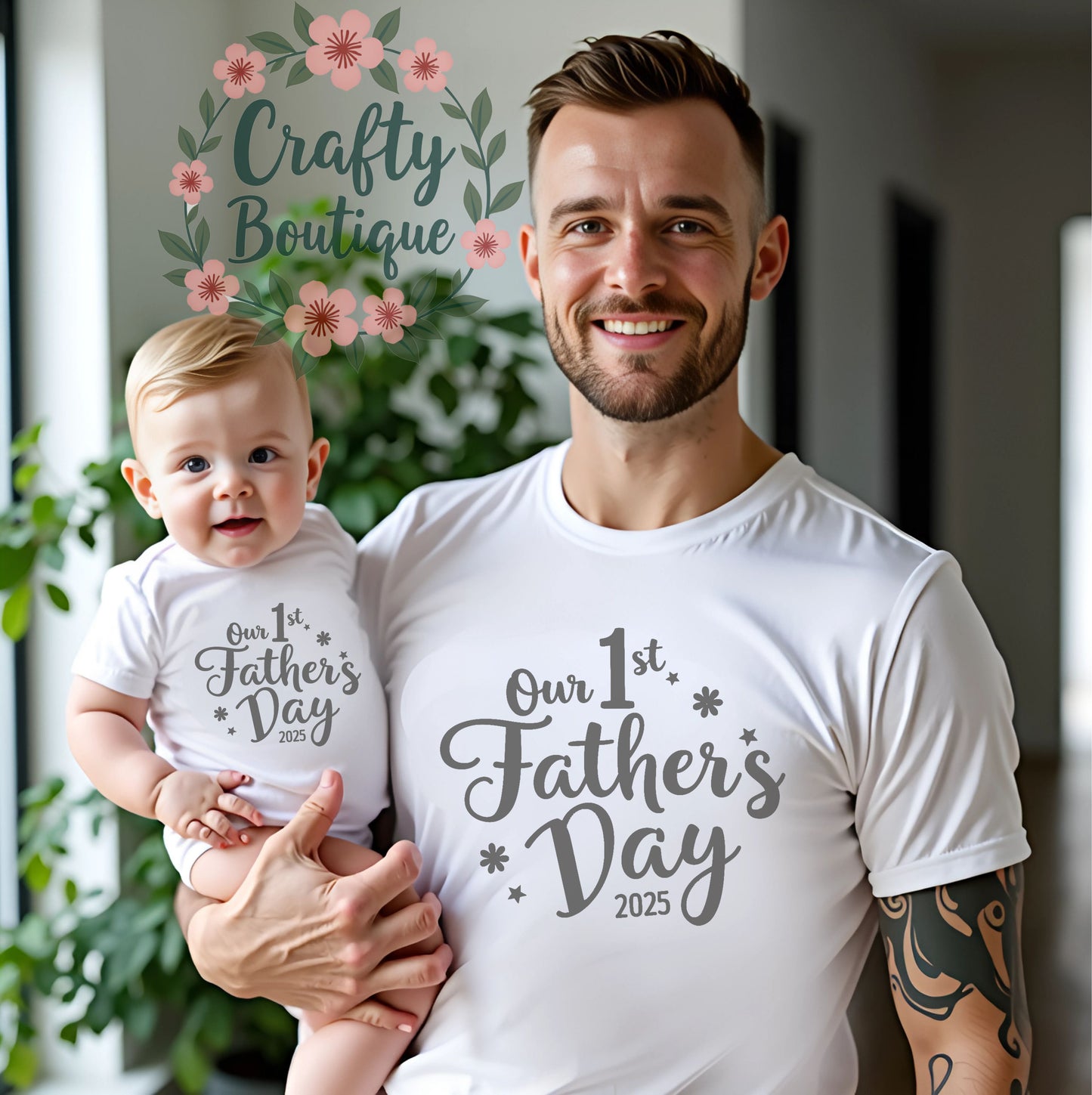 Father's Day Tshirt, Our First Fathers Day Baby Grow - 1228