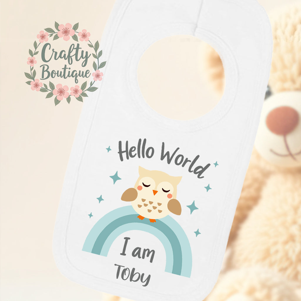 New Baby Bodysuit, Personalised Hello World Baby Grow - 1067