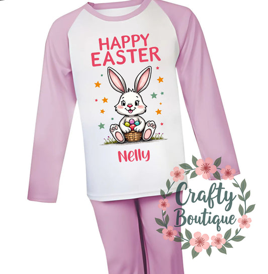 Happy Easter Kids PJs, Easter Bunny Pajamas - 1102