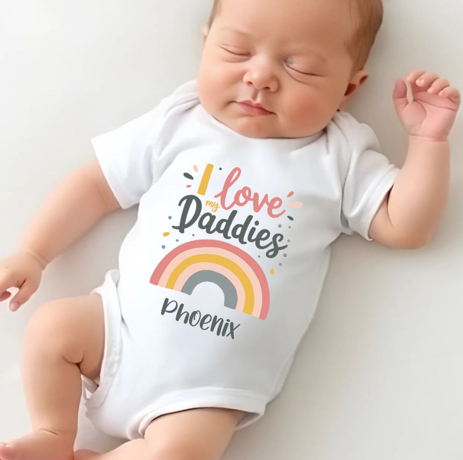 I Love My Daddies, Personalised Baby Grow, New Baby Bodysuit - 1106
