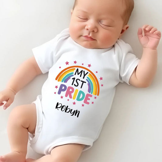 My First Pride, Personalised Baby Grow, New Baby Bodysuit - 1111