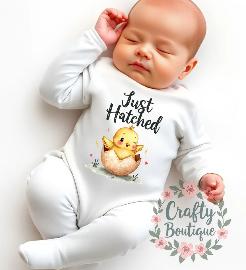 Just Hatched New Baby Easter Bodysuit, Sleepsuit, Bib - 1129