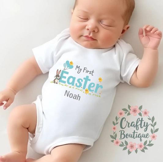 My First Easter New Baby Cute Bunny Bodysuit, Sleepsuit, Bib - 1148
