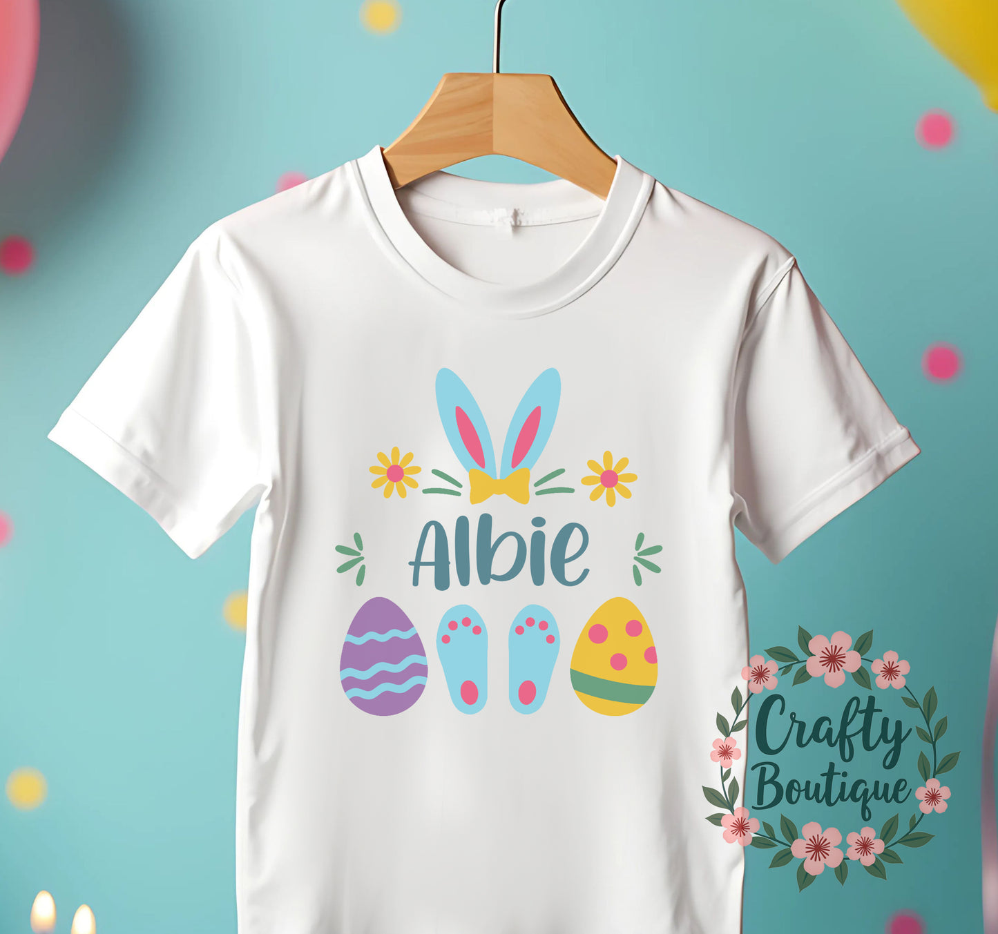 Personalised Easter Egg Hunt Tshirt, Easter Bunny Name Tee - 1154