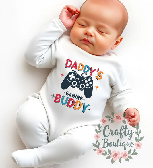 Daddy's Gaming Buddy Tshirt, Baby Bodysuit, Romper, Bib - 1194