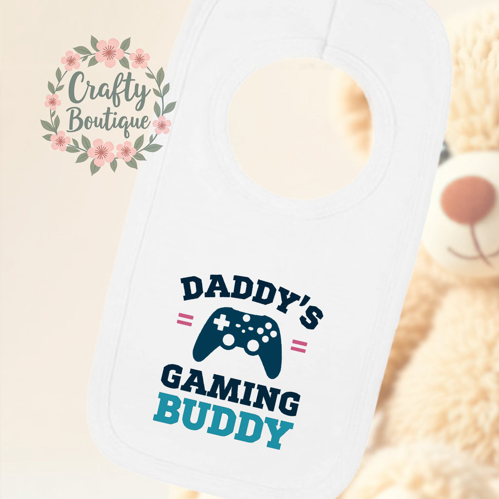 Daddy's Gaming Buddy, Funny Baby Grow, Tshirt, Baby Bodysuit, Romper, Bib - 1195