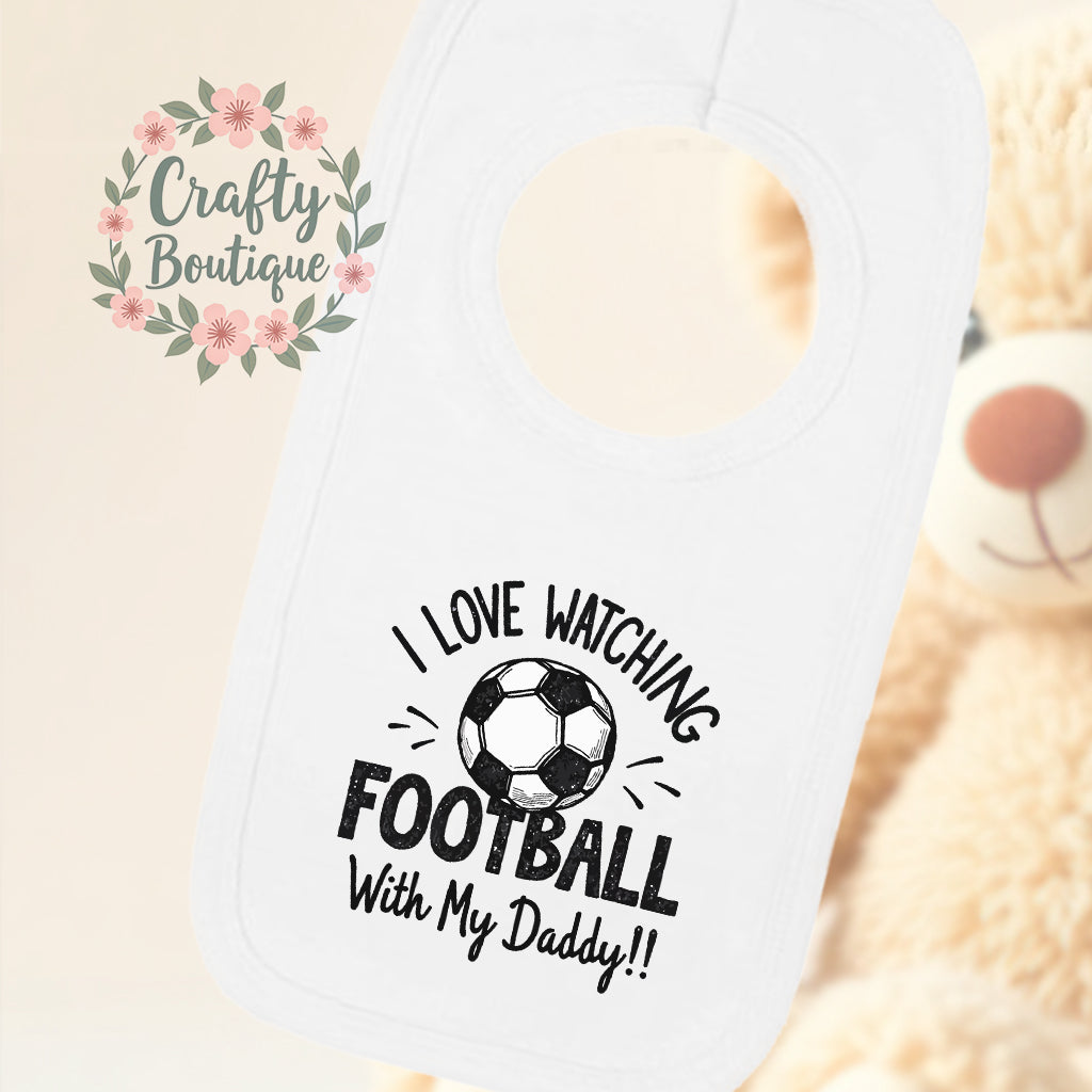 I Love Watching Football With Daddy, Cute Baby Grow, New Baby Gift Set - 1203