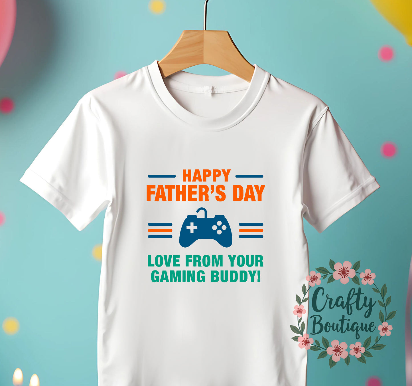 Happy Father's Day Baby Grow, Gaming Buddy Romper, Bib, Set - 1211