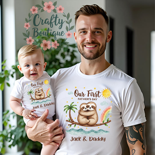 Personalised Father's Day Tshirt, First Fathers Day Baby Grow - 1223