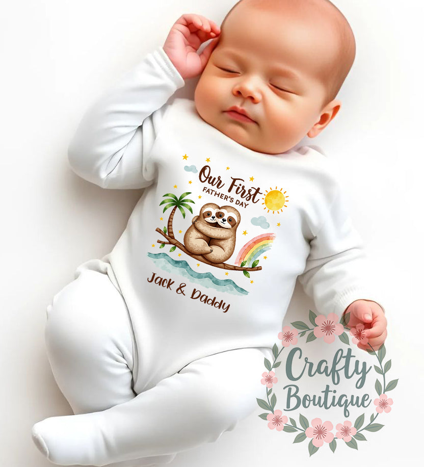 Personalised Father's Day Tshirt, First Fathers Day Baby Grow - 1223